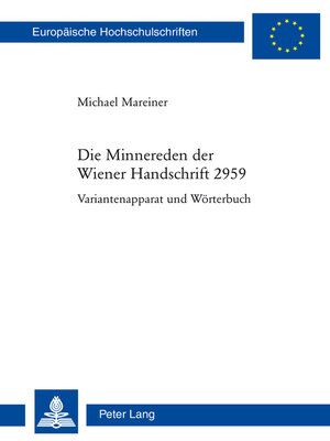 cover image of Die Minnereden der Wiener Handschrift 2959